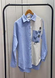 شومیز فوتر دورنگ