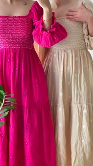 پیراهن گلدوزی بلند زنانه