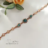 دستبند مس و فیروزه مینیمال