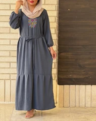 پیراهن ابر و بادی گلدوزی 7044
