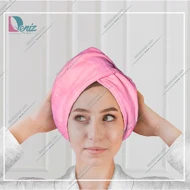حوله سر طرح ساده مدل کلاه پیچ رنگ صورتی
