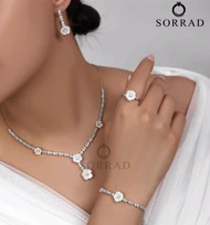 ست گل جواهرات نقره