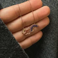 گردن‌بند رنگین کمانی نقره