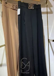 شلوار بگ پارچه ای کمربند دار