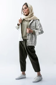 کت کتان جیب‌دار زنانه