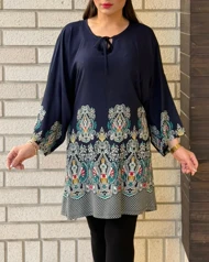 تونیک بیگ سایز حاشیه‌دار طرح اندونزی 6882