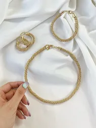 نیم ست حصیری طرح طلا