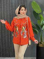 مانتو ترک طاووسی کد 1649