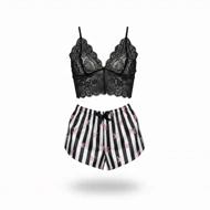 ست نیم‌تنه گیپور و شلوارک طرح ویکتوریا سکرت 100