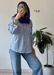 مانتو لینن چهارخانه