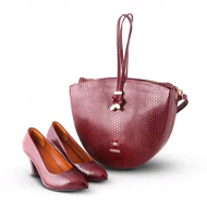 ست کیف و کفش زنانه چرم یلسان مدل گلوریا کد 910- ZHAKLIN-MRV