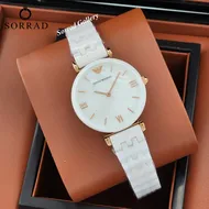 ساعت دنیل ولینگتون زنانه / ساده بند سرامیکی رنگ سفید صفحه سفید-رزگلد