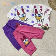 تیشرت شلوارک پنبه دخترانه اردک 3 تا 7 سال