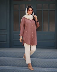 مانتو زنانه یقه مردانه دو جیب مدل رها کد 764 (اصالت ضمانت)