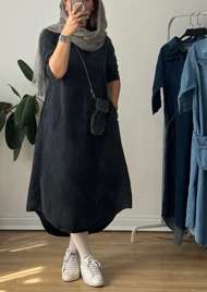 پیراهن جین السا همراه کیف 2