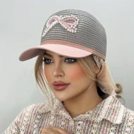 کلاه بیسبالی ساحلی با پاپیون مرواریدی