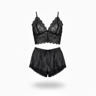 ست نیم‌تنه گیپور و شلوارک مدل 019