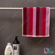 حوله دستی طرح رنگین کمان چند رنگ یاسی بنفش