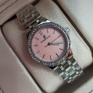 ساعت مچی زنانه طرح AP موتور ژاپن صفحه صورتی کیفیت A+++