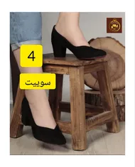 کفش پاشنه دار مخمل زنانه