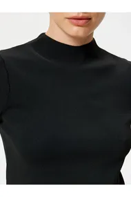 یقه بلند ژاکت بافتنی با آستین کوتاه 5WAK90106HT