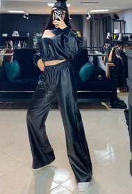 شلوار بگ چرم زنانه