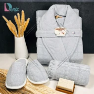 حوله ست یک نفره سه تکه مارتا رنگ نقرابی