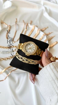 دستبند ژوپینگ زنانه مدل طلایی الهه طراحی شیک و متفاوت تخفیف ویژه فقط امروز