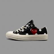 کانورس پلی خال‌خالی مشکی ساق کوتاه Converse Cdg Play Black Polka Dot Lowtop