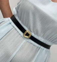 کمربند چرم مشکی 2 سانت