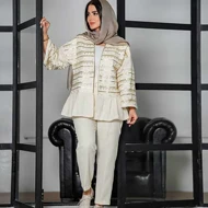 کت زنانه مدل لینن دمپا چین خرج کار هندی