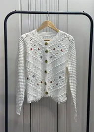 ژاکت قلاببافی گل