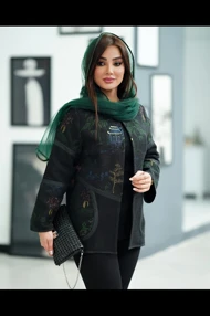 کت ژاکارد ترکیبی نوار دوزی