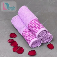حوله دستی طرح مجیک بسته سه عددی رنگ یاسی