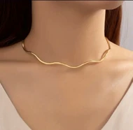 گردنبند طوقی موج دار در 2 رنگ