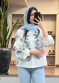 شومیز گلدوزی طاووس کد 4031