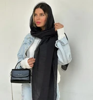 شال نخ لینن(بدون پلیسه) دورگیپور کد854