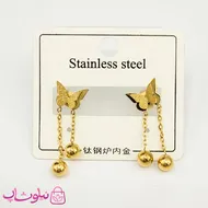 گوشواره پروانه آویز دار زنانه