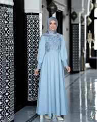 پیراهن آیدا نقرآبی