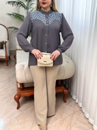شومیز کرپ حریر جان آرا 3032