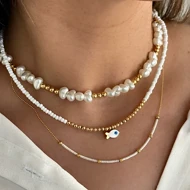 گردنبند مرواریدی تابستانی ماهی کد 548