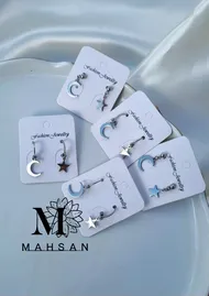 پک گوشواره طرح ماه و ستاره زنانه