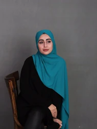 شال کرپ حریر سبز آبی