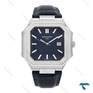 ساعت مردانه پتک فیلیپ Cubitus سیلور بند چرم سرمه ای Patek-6930-G