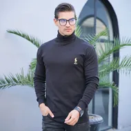یقه اسکی مردانه مشکی مدل POLO