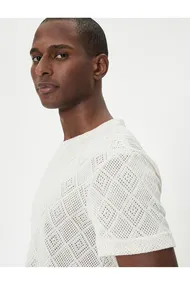 تیشرت روباز آستین کوتاه یقه خدمه 4SAM10767HK