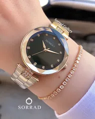 ساعت هومیس زنانه / ساده بند استیل رنگ رزگلد صفحه سبز