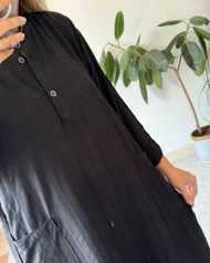 پیراهن مانتویی مشکی ویدا