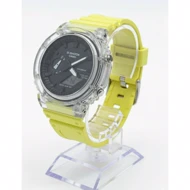 ساعت طرح جی شاک 2100 صفحه شفاف زرد