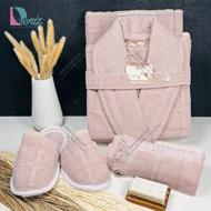 حوله ست یک نفره سه تکه مارتا رنگ پودرا